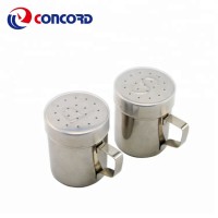 2 Pieces All Stainless Steel Pepper and Salt Shaker Set with Cover for Home Kitchen Dining