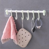 Home plain six over door hook creative seamless plastic hanging clothes hook